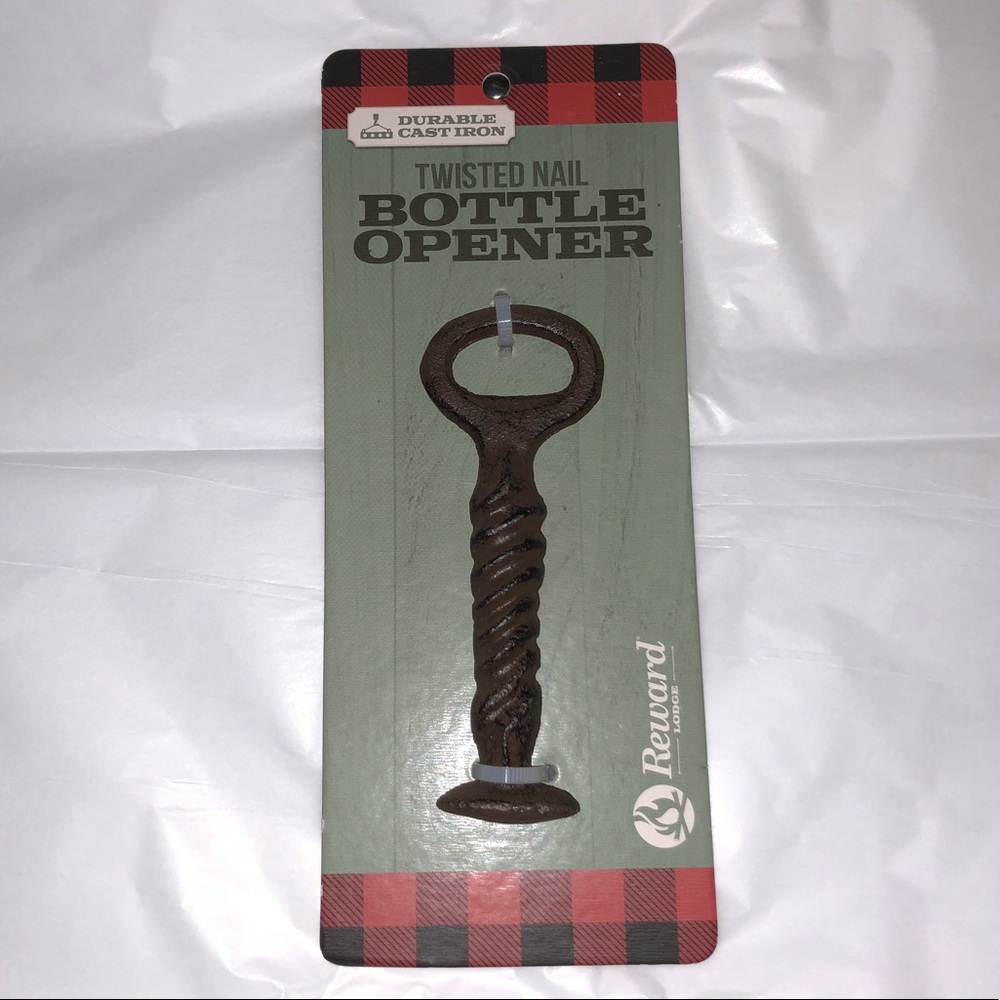 Cast Iron Twisted Nail Bottle Opener Heavy Duty